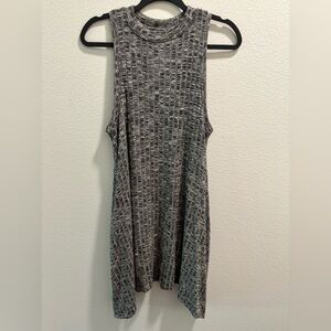 Maeve by Anthropologie Emerson Swing Dress, Black Space Dye Ribbed, Size M